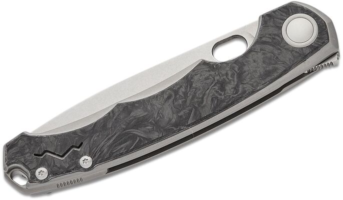 MKM ECLIPSE – MAGNACUT SATIN bld - Ti FRAME, DARK MATTER BLACK CF OVERLAY Linerlock MK EL-GYCF  - KNIFESTOCK