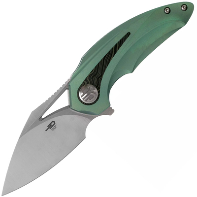 Bestech NUKE M390, Satin, Titanium+Black Green G10, Green BT2107D - KNIFESTOCK