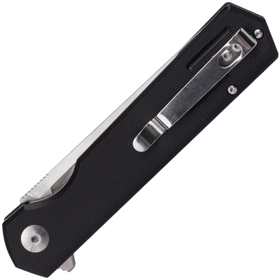 BLACK FOX REVOLVER Lame Satinée, Manche G10 Noir - 440C - KNIFESTOCK