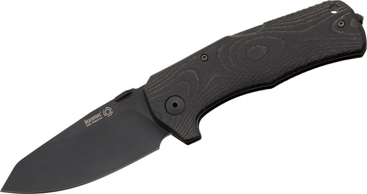 Lionsteel Solid LockBack BLACK Micarta handle Sleipner BLACK Blade IKBS TM1 MB - KNIFESTOCK