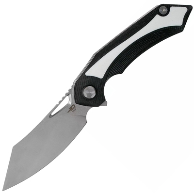 BESTECH CAST 154cm, Stone Wash+Satin, Black and White G10 BG45a - KNIFESTOCK