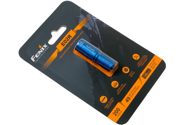 Fenix ​​E02R Rechargeable Mini Flashlight, Blue E02RBLU - KNIFESTOCK