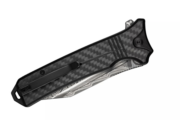 Civivi Neurohaptic CIVIVI Carbon Fiber Overlay On Black G10 HandleDamascus Blad - KNIFESTOCK