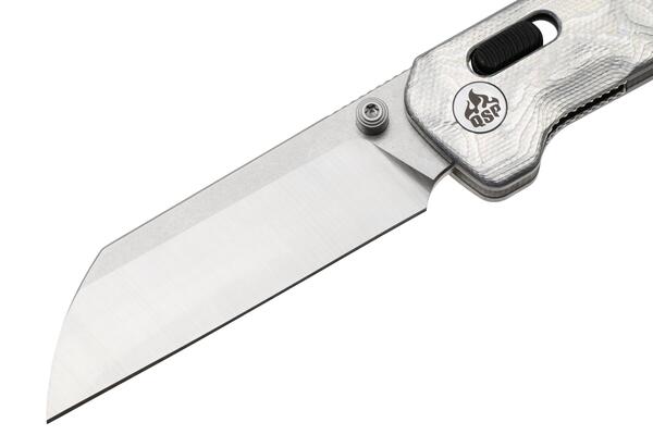 QPS Penguin Glyde 14C28N, finitura a due toni stonewash - satinata, Manico: G10 con alluminio - KNIFESTOCK