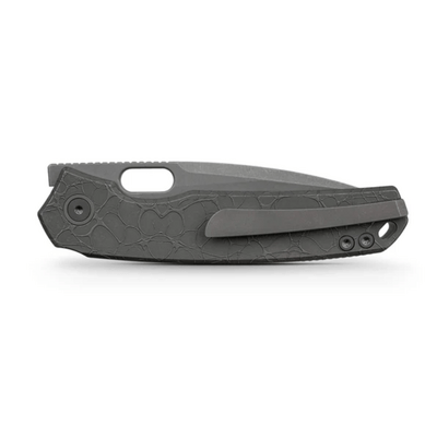 Vosteed Psyop Elmax Acid Etched &amp; Stonewashed,Dim Gray Titanium - KNIFESTOCK