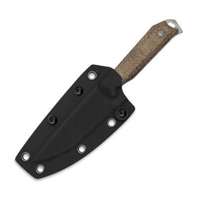 Kizer Begleiter Fix 3V Burlap Micarta 1045MD1 - KNIFESTOCK