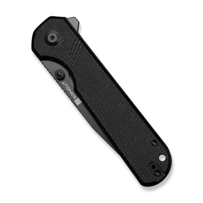 Sencut Aetheris Black Canvas Micarta HandleBlack 9Cr18MoV BladeLiner Lock - KNIFESTOCK