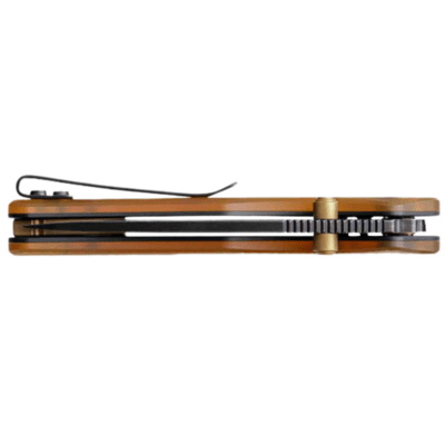 Vosteed Marten 154CM Black Stonewash Amber PEI A1607 - KNIFESTOCK