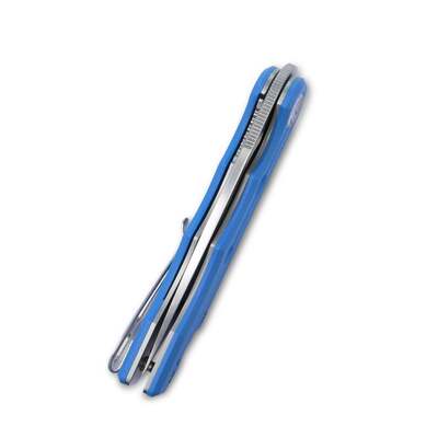 KUBEY Mizo Liner Lock Front Flipper Vouwmes Blauw G10 Handvat KU2101B - KNIFESTOCK