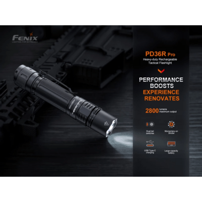 Fenix sada svietidla PD36R PRO a mini baterky Fenix E03R V2.0 v šedej farbe PD36RPROSETE03R - KNIFESTOCK