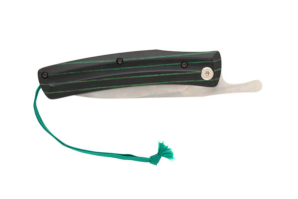 Mcusta MC-193C Higonokami Friction Folder VG-10 San Mai, Green/Black Laminated Hardwood Handle - KNIFESTOCK