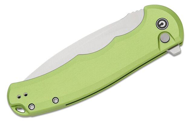 CIVIVI Lime Green Aluminum Handle Satin Finished Nitro-V Blade Button Lock C18026E-3 - KNIFESTOCK