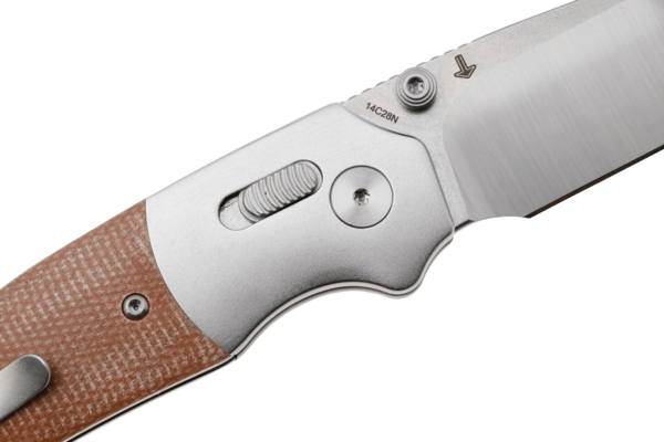 QSP Knife Vault 14C28N, stonewashed Anodized aluminium bolsters, Tan micarta QS157-C1 - KNIFESTOCK