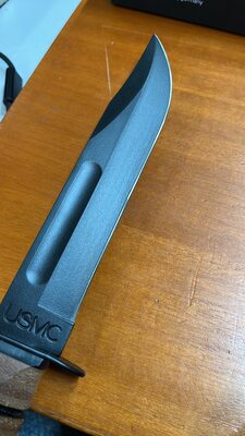 KA-BAR USMC Fixed Blade Knife Leather Sheath, str edge 1217 - KNIFESTOCK
