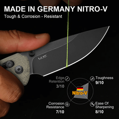 Kizer T1 CD Nitro-V,Black Stonewash,Norplex UltreX™ Micarta - KNIFESTOCK
