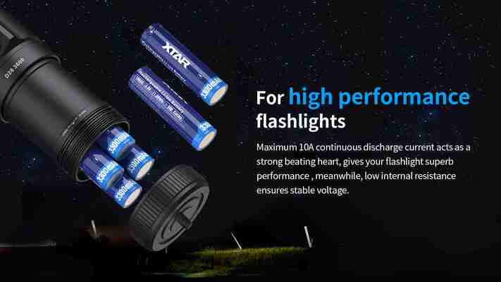 Xtar 18650 3300mAh-XTAR 3300mAh 18650 rechargeable battery - KNIFESTOCK