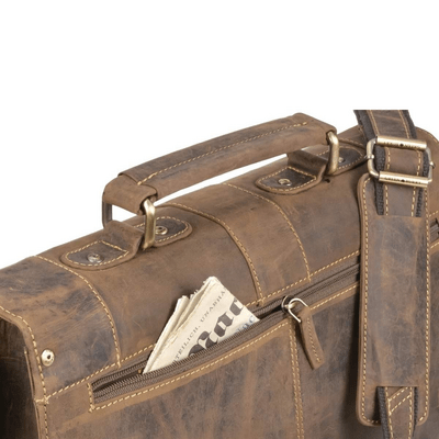 GreenBurry Vintage Leather BriefcaseAntique brown 38x30cm - KNIFESTOCK