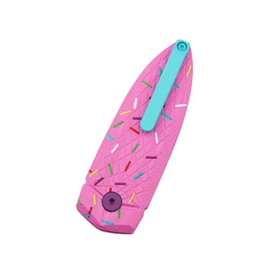 Bestech QUQU 14C28N Blue Painted Aluminum Pink, Printed Sprinkle Pattern Button Lock BG57C-2 - KNIFESTOCK