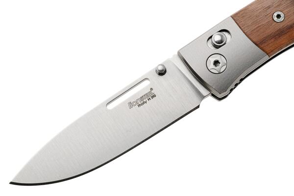 LionSteel NINI Folding knife M390 satin blade, Ti BOLSTER, SANTOS wood handle NN2 ST - KNIFESTOCK