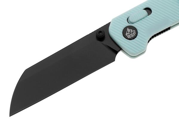 QPS Penguin Glyde 14C28N, nero, Manico: Ice cream blue FRN QS130GL-D2 - KNIFESTOCK