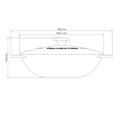 Tramontina Trento Iron Cast Wok &amp; Cover 32cm/5l 20806/032 - KNIFESTOCK