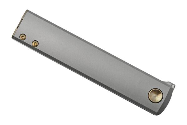 Fox Knives FOX CHNOPS VOUWMES DAMASTEEL DS93X, TITANIUM GESTRAALDE HANDGREEP EN SPACER BRONS KLEUR - KNIFESTOCK