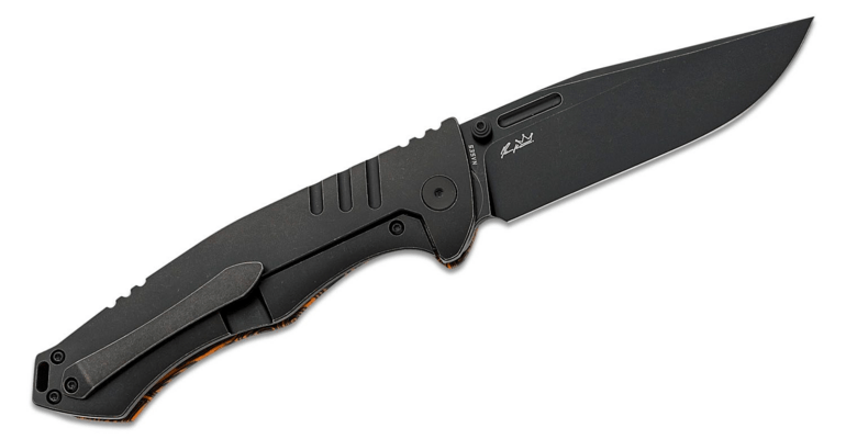 Bestech KEEN II S35VN, Black Stonewashed, Black orange G10+Titanium, Black+Orange BT2301F - KNIFESTOCK