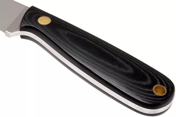 Brisa Necker 70-Black micarta 12C27 Flat Sheath Necker 70 Leather BRS-006-9803-1549 - KNIFESTOCK