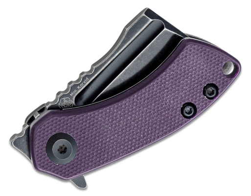 Kansept Mini Korvid Black TiCn Coated Stonewashed 154CM Purple G10 Handle T3030A3 - KNIFESTOCK