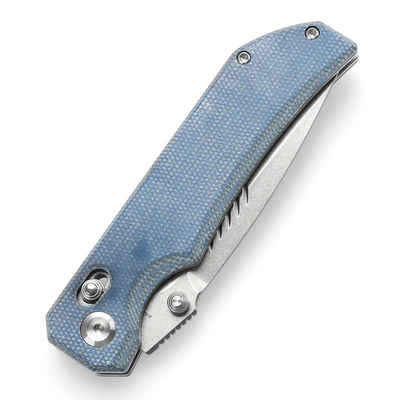 TENABLE KNIVES Eaglestrike Stonewashed Nitro-V 0.118&quot; / 3.0mm Blue Micarta T1095 - KNIFESTOCK