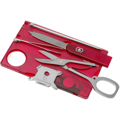 Victorinox SwissCard Lite, rosso traslucido 0.7300.T - KNIFESTOCK