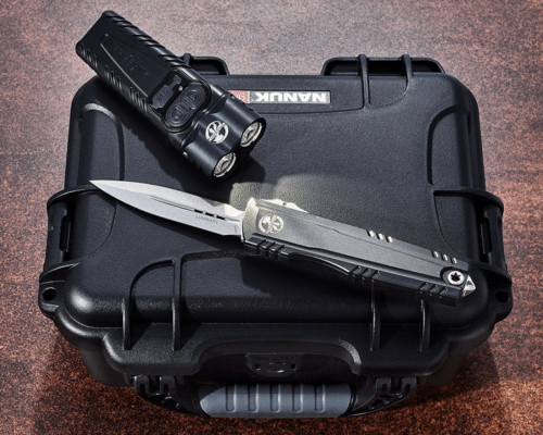 Microtech Surefire Luminary D/E M390MK Stonewashed Black Aluminum Stiletto Pro II EDC Flashlight - KNIFESTOCK