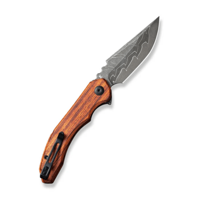 Civivi Bluetick Guibourtia Wood HandleDamascus BladeNested Liner Lock C23050-DS1 - KNIFESTOCK