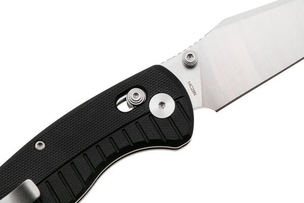 QPS Reptile 14C28N, Stonewash-Satin, Griff: Schwarzes G10 QS165-C1 - KNIFESTOCK