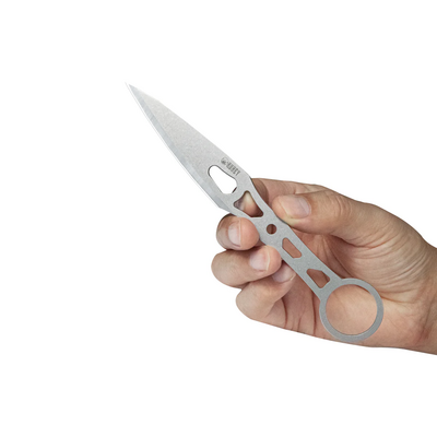 KUBEY Kunai Stonewashed 14C28N Blade Skeletonized HandleKydex Sheath with a Tek-Lok KU401 - KNIFESTOCK