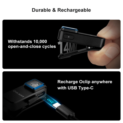 Olight Customized 280mAh 3.7VRechargeable Battery Oclip(Black) - KNIFESTOCK