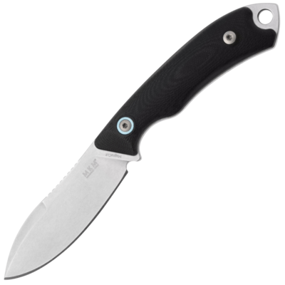 MKM POCKET TANGO 1 – MAGNACUT MUK SW Fixed bld, BLK G10 hdl, +POCKET LEATHER SHEATH - KNIFESTOCK