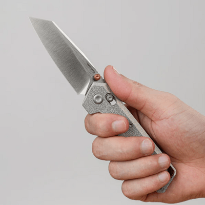 Vosteed Parallel S35VN Satin &amp; Brushed,Arctic Crackle Titanium - KNIFESTOCK