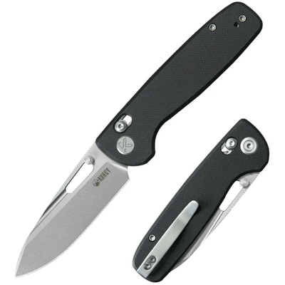 KUBEY Bluff Sandblasted Sandvik 14C28N Blade Black G10 Crossbar lock KU248F - KNIFESTOCK