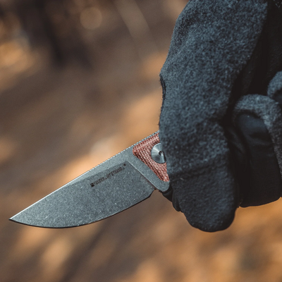 Real Steel Receptor, Stonewash 14C28N, Natural Micarta RE-3552NM - KNIFESTOCK