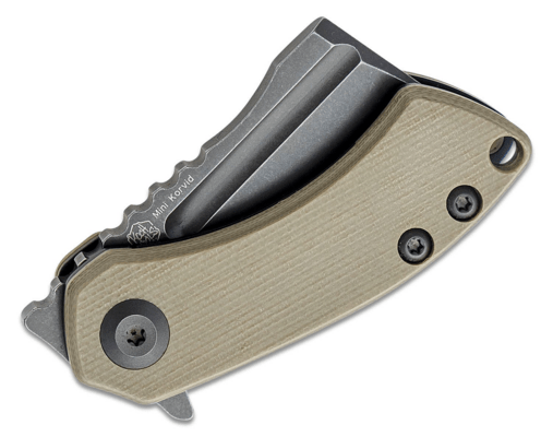 Kansept Mini Korvid Gray TiCn Coated 154CM Light Sand G10 Handle T3030A2 - KNIFESTOCK