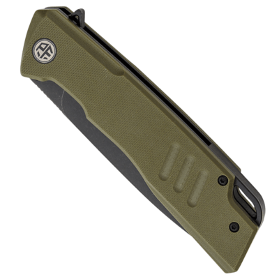 Petrified Fish PFB02 Loco Black Stonewashed D2 Green G10 PFB02GRDW - KNIFESTOCK