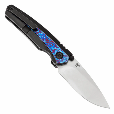 Kansept Raven Stonewashed CPM 20CV, Blackwash Ti, Timascus K2109A5 - KNIFESTOCK