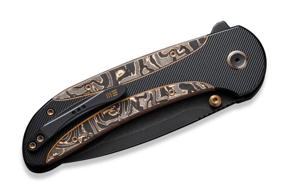 We Knife ZizzitBlack Titanium Handle With Copper Foil Carbon Fiber Inlay Black - KNIFESTOCK