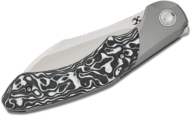 Kansept Cosmos Stonewashed CPM 20CV Titanium + White Black Nebula Carbon Fiber K1059A2 - KNIFESTOCK