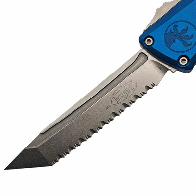 Microtech Combat Troodon® T/E Gen III Син Каменно Измиване Пълно Назъбено 1144-12BL - KNIFESTOCK