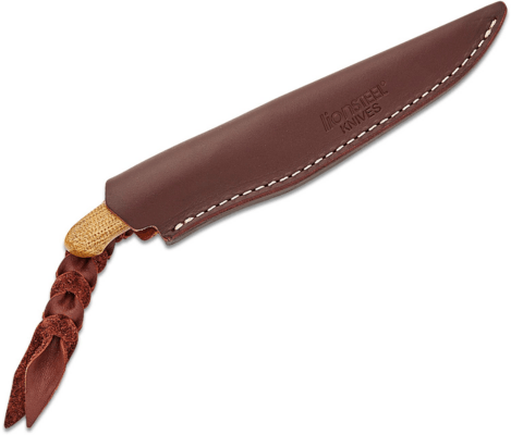 LionSteel Ago M390 Satin, Natural Canvas Micarta Handles AG01 CVN - KNIFESTOCK