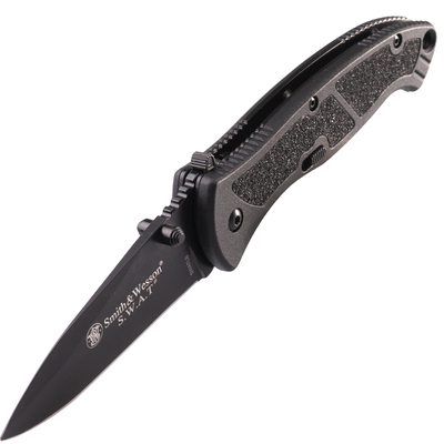 Smith and Wesson Velký M.A.G.I.C. Assist S.W.A.T./Černá Drop Point Čepel/Hliníková Rukojeť s PC - KNIFESTOCK