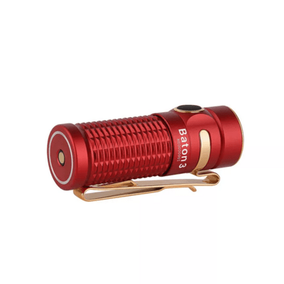 Olight Baton 3 Limited Premium Flashlight with Wireless Charging Case (Red 1200 Lumens) - KNIFESTOCK