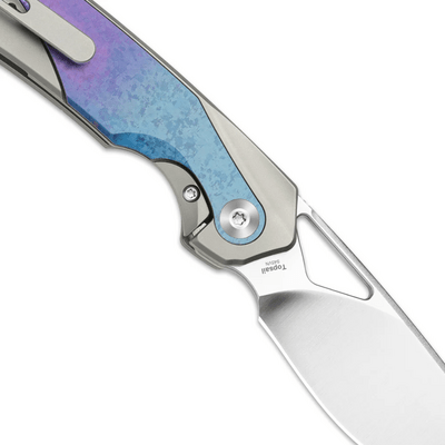 Kizer Topsail S45VN,Satin,Titanium &amp; Crystallized Titanium - KNIFESTOCK